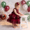 Little Miss Sparkles Party Dress Red | cake smash dress for baby girl