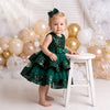 Little Miss Sparkles Party Dress Green | cake smash dress for baby girl