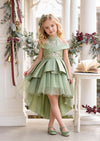 Girls Fairytale Dress in Avocado Green | Girls Christmas Dress