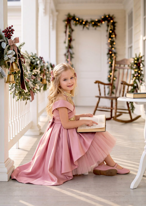 Girls Fairytale Dress in Pink | Girls Christmas Dress