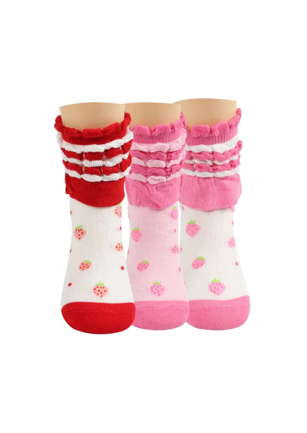 Strawberry Ankle Socks - Red