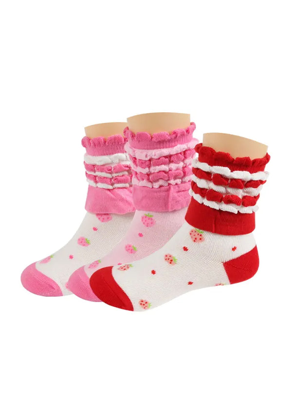 Strawberry Ankle Socks - Red