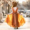 Sleeveless Burnt Orange Flower Girl Dresses Boho Classic Wedding Themes