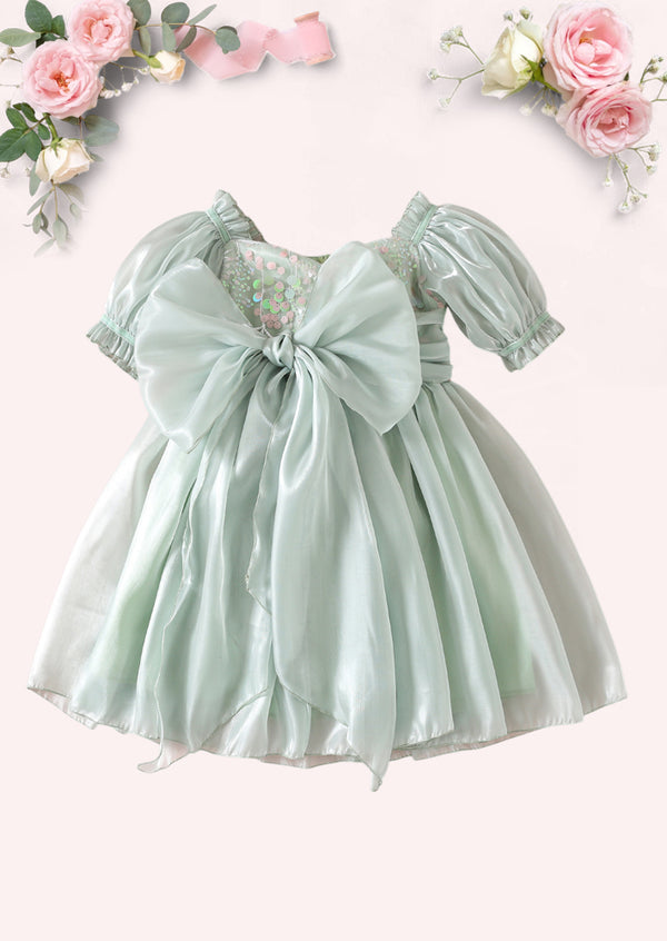 Sugar Plum Baby Birthday Sibling Set Dress Romper  Sage