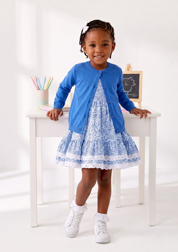 Blue Mini Print Twirl Dress - Twirl Dresses