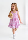 Girls Pink Mini Print Twirl Dress - Twirl Dresses