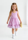 Girls Pink Mini Print Twirl Dress - Twirl Dresses