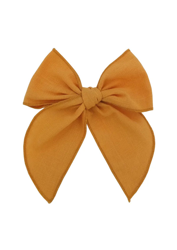 girls deep gold fable bow