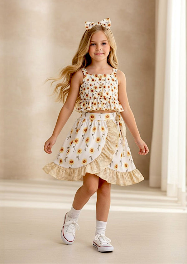 Abby Sunflower Top & Skirt Set