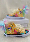 Girls Lollipop Pearl Bling Sparkly High top Shoes