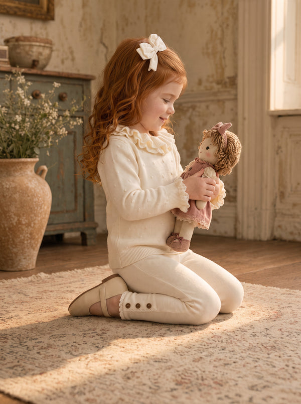 Sweet Blossoms Ruffle Pullover Sweater | Girls Outerwear Sweaters