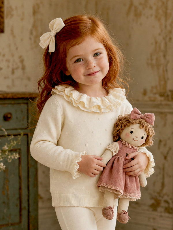 Sweet Blossoms Ruffle Pullover Sweater | Girls Outerwear Sweaters