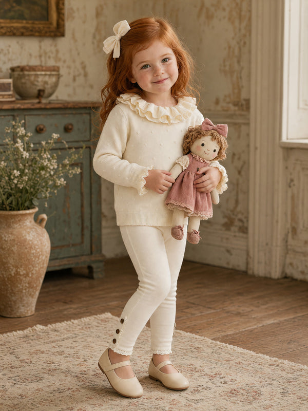 Natalina Girls Legging in Ivory