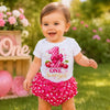 Sweet Girl Pink Polka Dot 1st Birthday Onesie & Bloomer Set