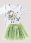 Olive Tutu Skirt with Colorful Sprinkles