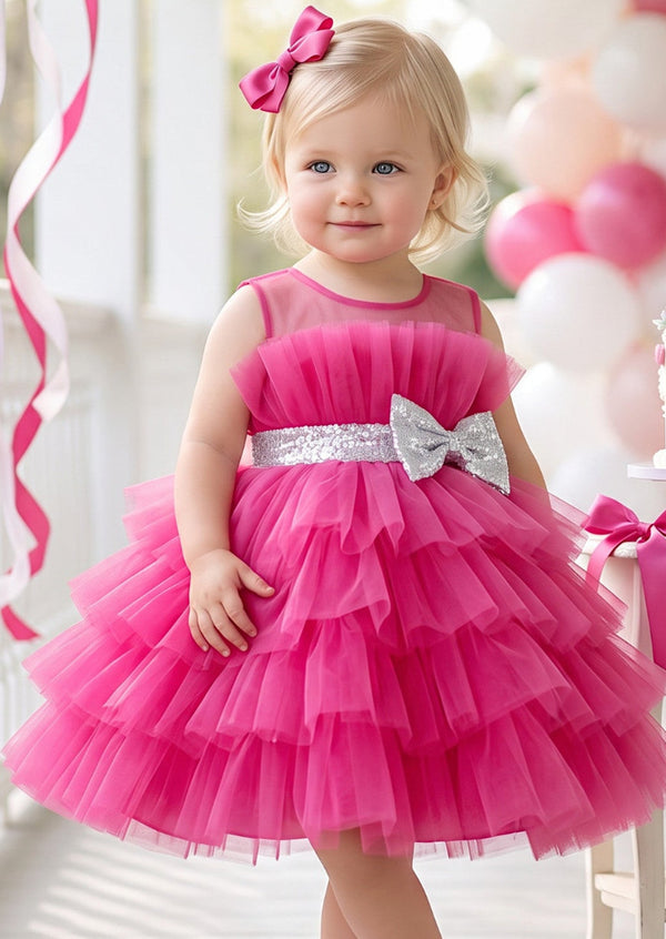 Sweetheart Tulle & Sequin Bow Baby Party Dress