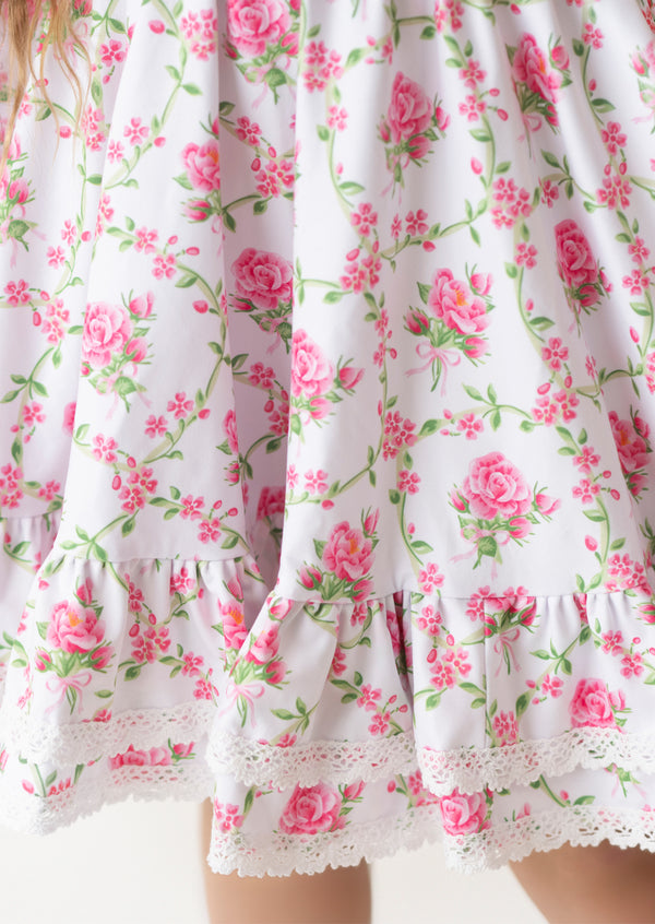 pink rose fabric dainty