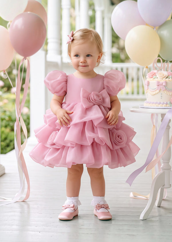 Teacups & Roses Baby Girl Birthday Dress