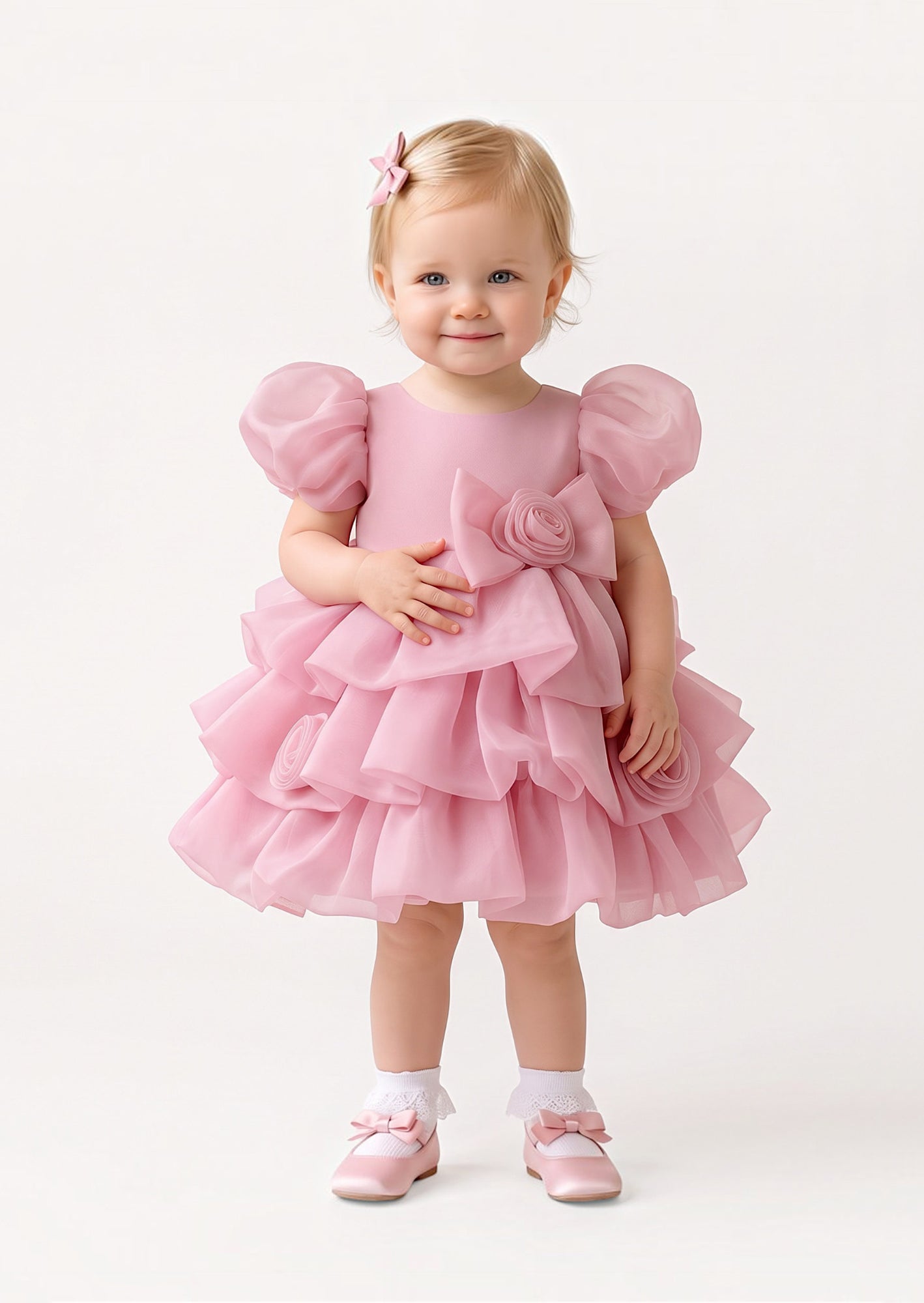 Teacups & Roses Baby Girl Birthday Dress