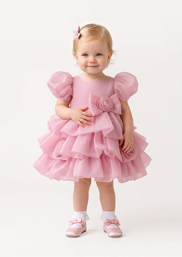 Teacups & Roses Baby Girl Birthday Dress
