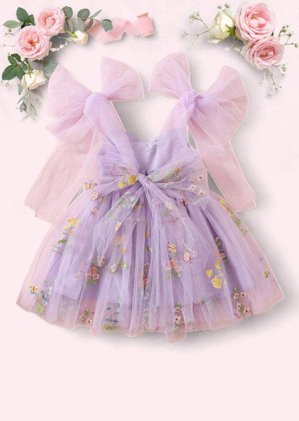 Spellbound Floral Party Dress in Lavender