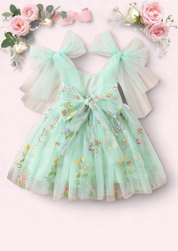 Spellbound Floral Party Dress in Mint