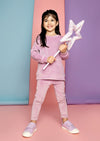 toddler girl velour tracksuit in lavender