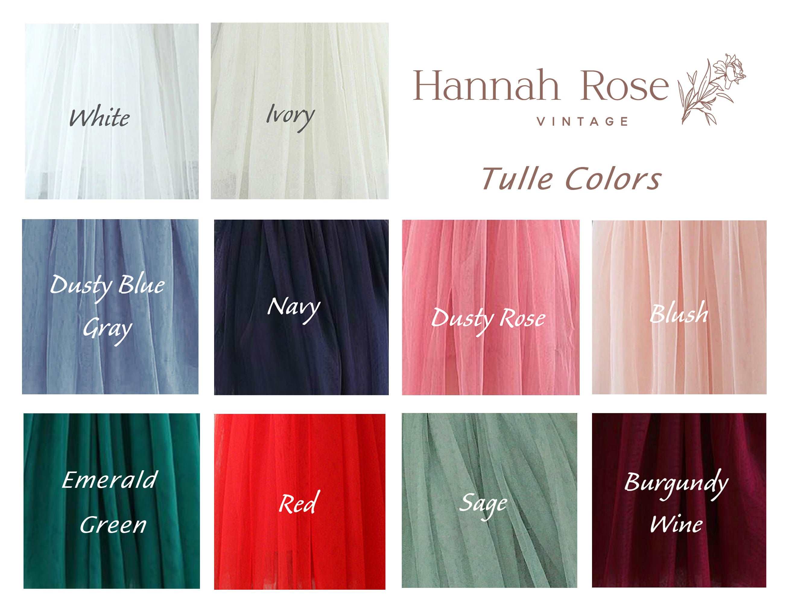 GIRLS - Flower Girl Dress Fabric Swatches - Hannah Rose Vintage Boutique