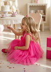Hot Pink Tulle Dress for Girls  Bright Birthday Party Dress