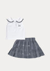 Twila Plaid Skirt and Sleeveless Polo Set