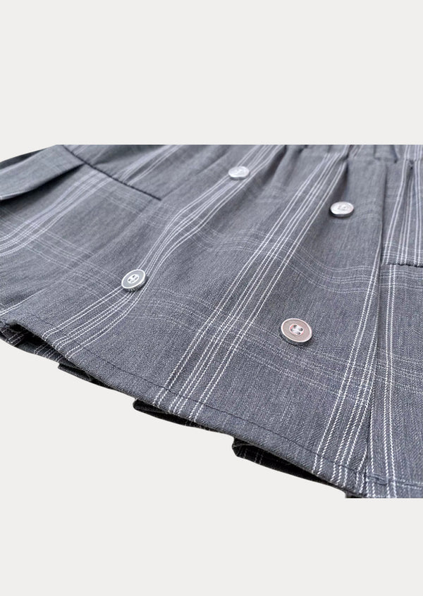 Twila Plaid Skirt and Sleeveless Polo Set