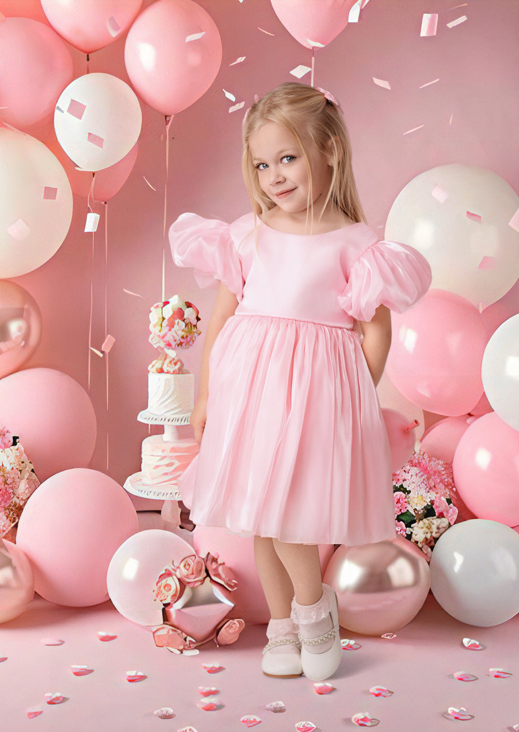 Twinkleberry Pink Girls Party Dress || Pink