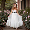 Sleeveless White Flower Girl Dresses for Weddings Classic Style