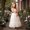 Sleeveless White Flower Girl Dresses for Weddings Classic Style