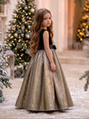 Valentina Dress Girls Black & Gold Dress | Flower Girl Dresses