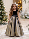 Valentina Dress Girls Black & Gold Dress | Flower Girl Dresses