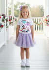 Valentines Day Minnie Tee & Lavender Sprinkles Tutu Set | Girls Outfits