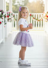 Valentines Day Minnie Tee & Lavender Sprinkles Tutu Set | Girls Outfits