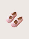 Girls Velvet Mary Jane Flats Pink | Little Girls Dress Shoes
