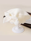 Girls Velvet Bow Knit Beret | Toddler & Girls Hats White