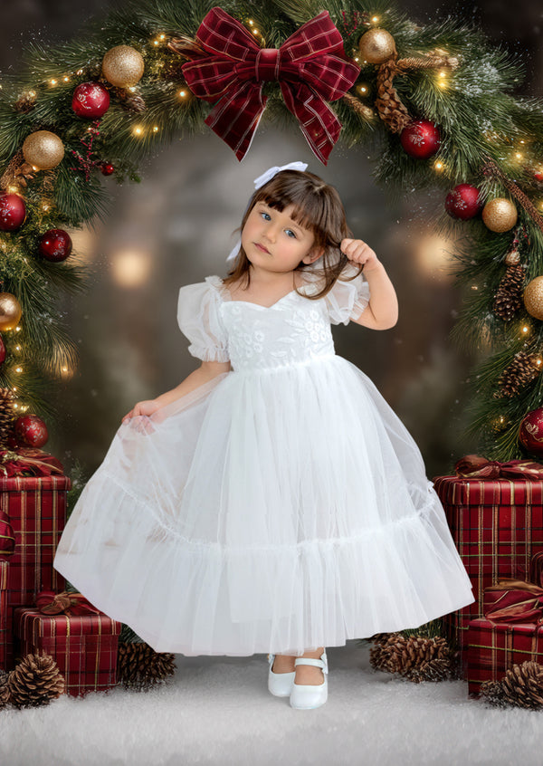 girls white baptism dress, communion dress, special occasion party dress