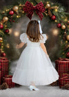 Girls white holiday party dresses