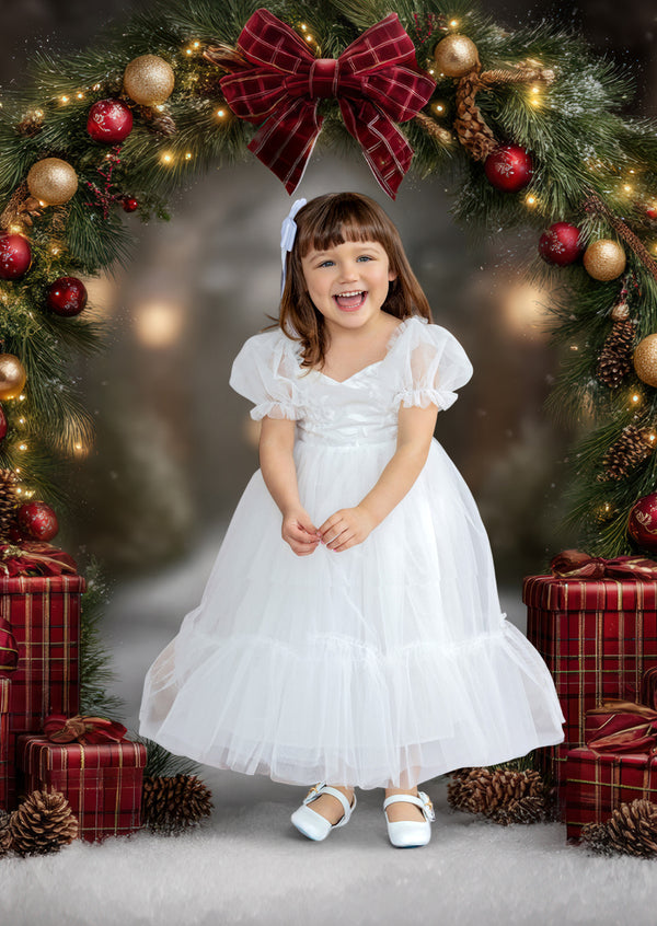 toddler girls white birthday dress