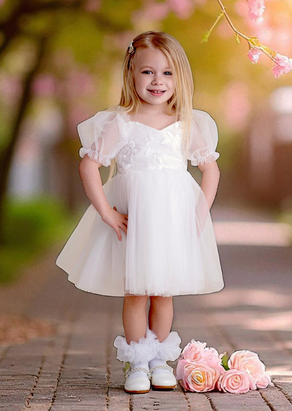 Victoria Sweetheart Party Dress in White