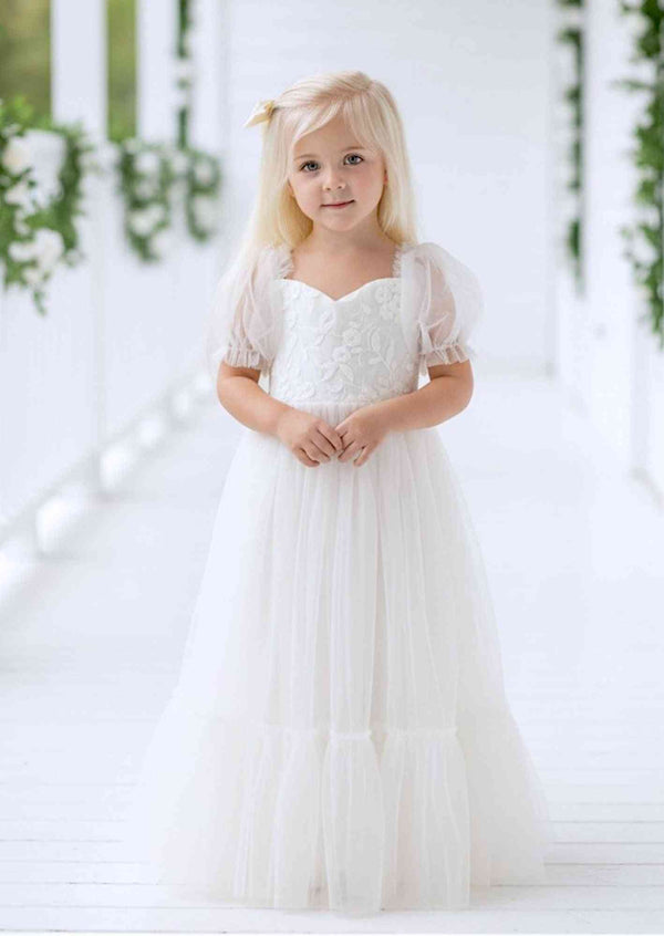 girls 1st communion dress in white