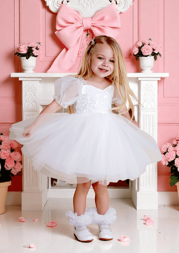 Victoria Sweetheart Knee Length White Baptism Dress