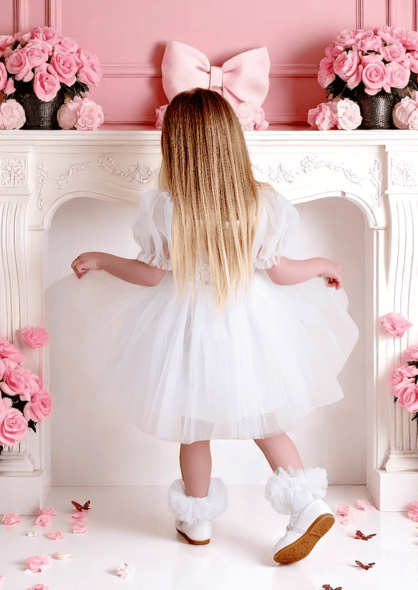 Victoria Sweetheart Knee Length White Baptism Dress
