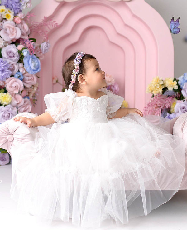 Cake Smash Outfit Girl | Victoria White Sweetheart Special Occasion Dress