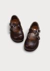 Vintage Charm Girls Mary Janes in Brown | Girls Flats