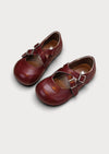 Vintage Charm Girls Mary Janes in Wine Red | Girls Flats